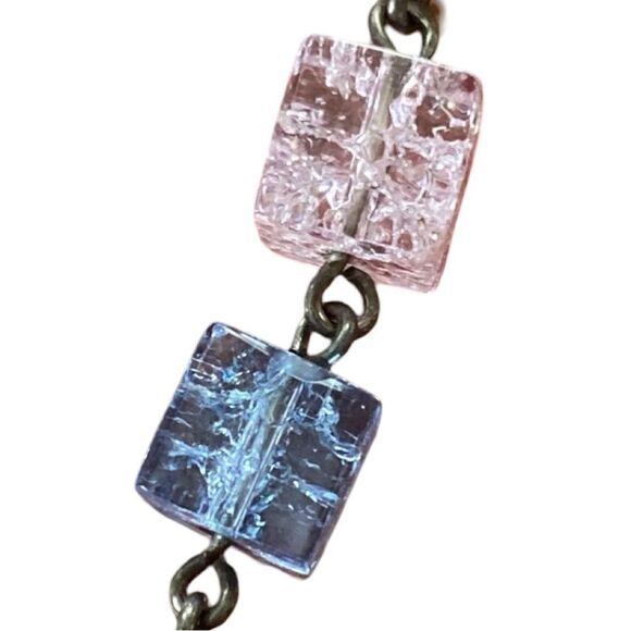 Cubed Square Sterling Silver Fold Over Clasp Bracelet - Picture 5 of 14